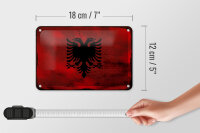 Blechschild Flagge Albanien 18x12cm Flag Albania Rost