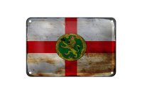 Blechschild Flagge Alderneys 18x12cm Flag Alderney Rost