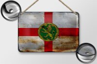 Blechschild Flagge Alderneys 18x12cm Flag Alderney Rost