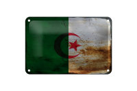 Blechschild Flagge Algerien 18x12cm Flag Algeria Rost