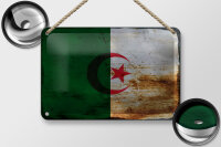 Blechschild Flagge Algerien 18x12cm Flag Algeria Rost