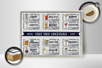 Holzschild Fresh Cocktails Mojito Maragrita 40x30cm