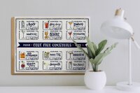 Holzschild Fresh Cocktails Mojito Maragrita 40x30cm