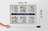 Holzschild Fresh Cocktails Mojito Maragrita 40x30cm
