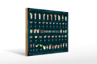 Holzschild 50 Fabulous Cocktails Drinks 40x30cm