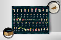 Holzschild 50 Fabulous Cocktails Drinks 40x30cm