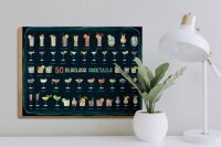 Holzschild 50 Fabulous Cocktails Drinks 40x30cm