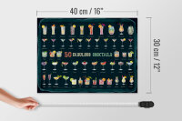 Holzschild 50 Fabulous Cocktails Drinks 40x30cm