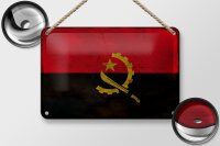Blechschild Flagge Angolas 18x12cm Flag of Angola Rost