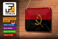 Blechschild Flagge Angolas 18x12cm Flag of Angola Rost