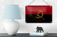 Blechschild Flagge Angolas 18x12cm Flag of Angola Rost