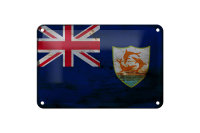 Blechschild Flagge Anguillas 18x12cm Flag of Anguilla Rost