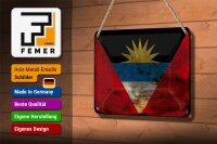 Blechschild Flagge Antigua und Barbuda 18x12cm Flag Rost