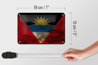 Blechschild Flagge Antigua und Barbuda 18x12cm Flag Rost