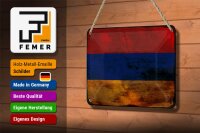 Blechschild Flagge Armenien 18x12cm Flag of Armenia Rost