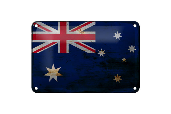Blechschild Flagge Australien 18x12cm Flag Australia Rost