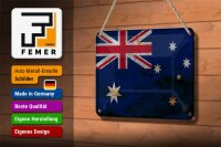 Blechschild Flagge Australien 18x12cm Flag Australia Rost