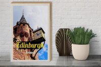 Holzschild Reise 30x40cm Edinburgh Scotland Turmspitze