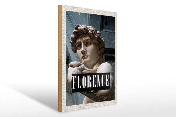 Holzschild Reise 30x40cm Florence Italy David Michelangelo