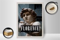 Holzschild Reise 30x40cm Florence Italy David Michelangelo