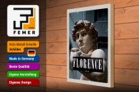 Holzschild Reise 30x40cm Florence Italy David Michelangelo