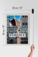 Holzschild Reise 30x40cm Florence Italy Urlaub Altstadt