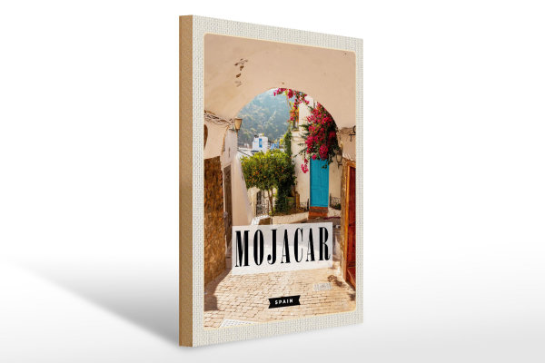 Holzschild Reise 30x40cm Mojacar Spain Spanien Urlaub