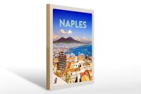 Holzschild Reise 30x40cm Retro Naples Italy Neapel...