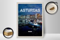 Holzschild Reise 30x40cm Retro Asturias Spyin Spanien Jachten