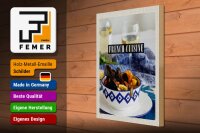 Holzschild Reise 30x40cm French Cuisine Muscheln Wein