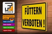 Holzschild Warnschild 40x30cm Füttern Verboten