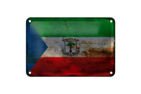 Blechschild Flagge Äquatorialguinea 18x12cm Flag Rost