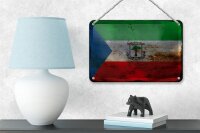 Blechschild Flagge Äquatorialguinea 18x12cm Flag Rost