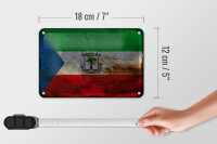 Blechschild Flagge Äquatorialguinea 18x12cm Flag Rost