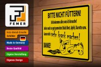 Holzschild Warnschild 40x30cm Bitte Nicht Füttern (Pferd)