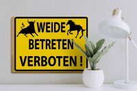 Holzschild Warnschild 40x30cm Weide Betreten verboten