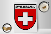 Holzschild Flagge 30x40cm Switzerland Schweiz Wappen