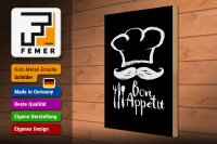 Holzschild Essen 30x40cm Bon Appetit Restaurant s/w