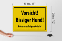 Holzschild Warnschild  40x30cm Vorsicht bissiger Hund