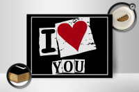 Holzschild Spruch 40x30cm I Love You (Herz)