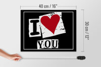 Holzschild Spruch 40x30cm I Love You (Herz)