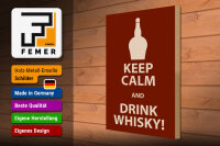 Holzschild Alkohol 30x40cm Keep Calm and Drink Whisky