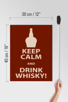 Holzschild Alkohol 30x40cm Keep Calm and Drink Whisky