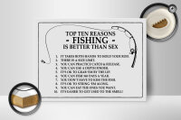Holzschild Angeln 40x30cm Top 10 reasons Fishing is better