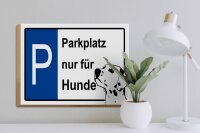 Holzschild Hinweis 40x30cm Parkplatz nur für Hunde