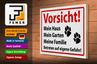 Holzschild Hinweis 40x30cm Vorsicht Mein Haus Mein Garten