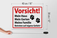 Holzschild Hinweis 40x30cm Vorsicht Mein Haus Mein Garten