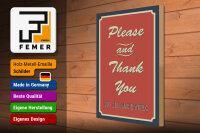Holzschild Spruch 30x40cm Please and Thank you