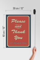 Holzschild Spruch 30x40cm Please and Thank you