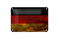 Blechschild Flagge Deutschland 18x12cm Flag Germany Rost...